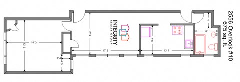 1 Bedroom 1 Bath Floor Plan at Integrity Cleveland Heights, Cleveland Heights, OH, 44106